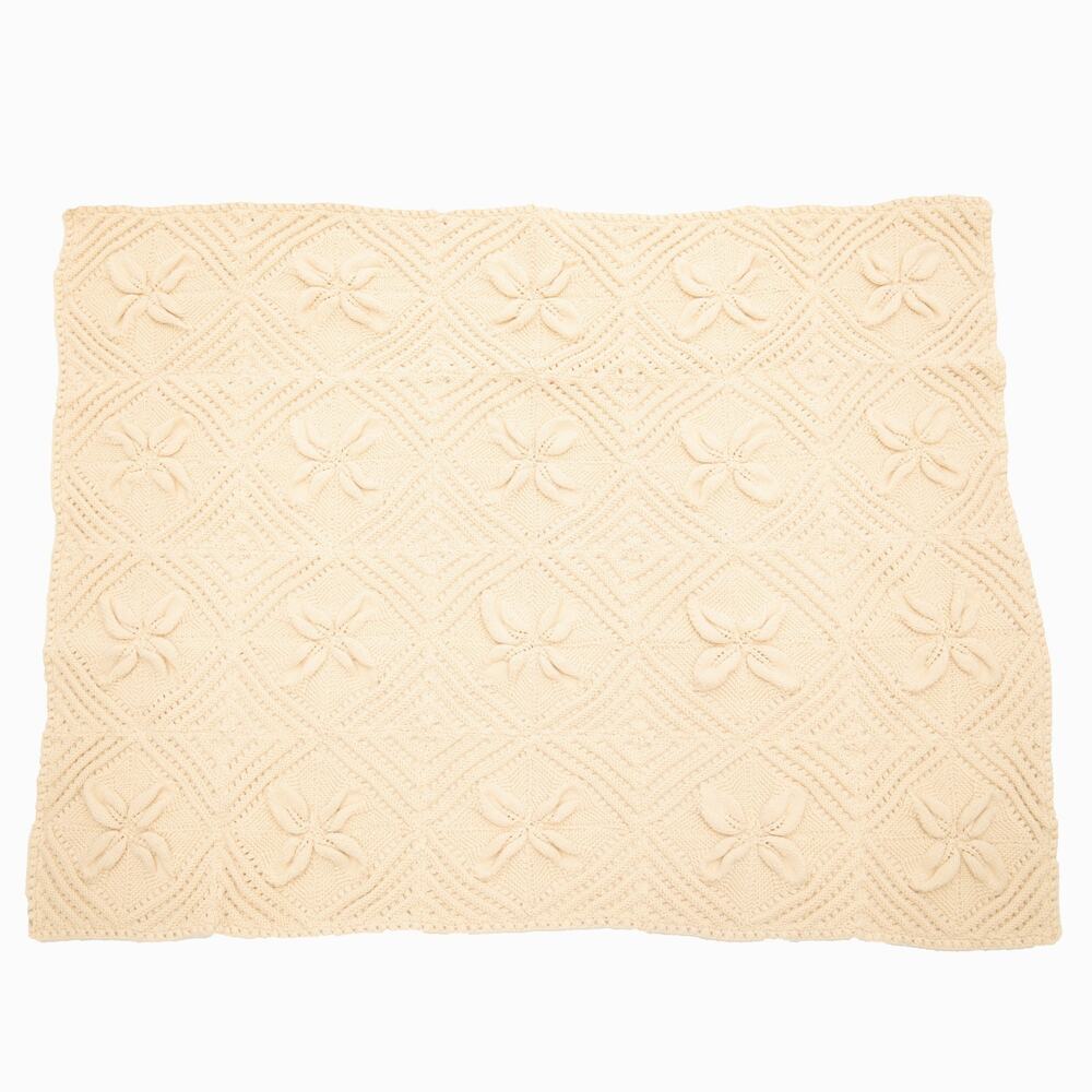 Vintage Off-White Crochet Afghan